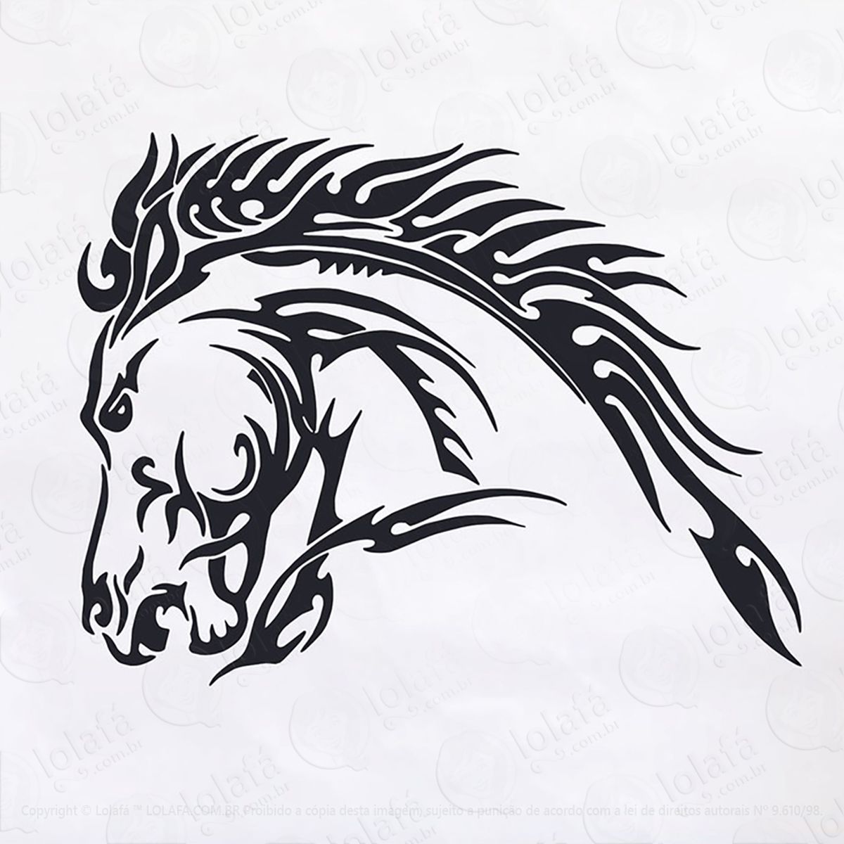 Adesivo Cabeça De Cavalo Tribal Mod:59