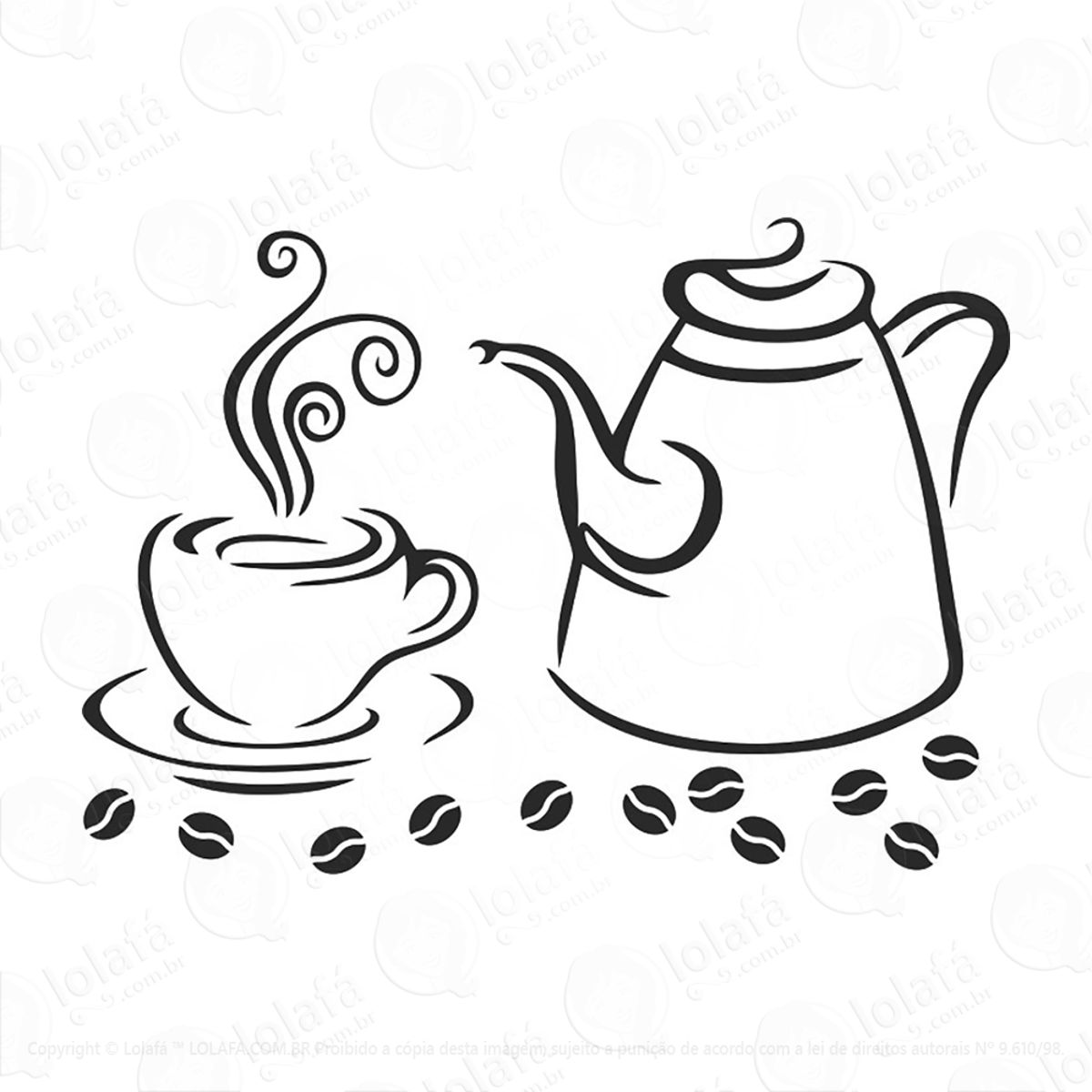 Adesivo Café Xícara Bule Mod:68