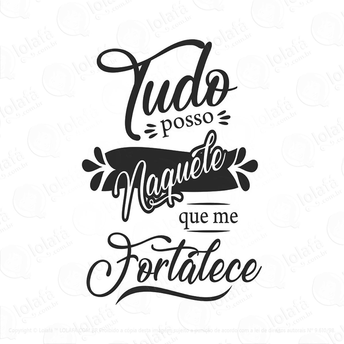 Adesivo Frase Salmo Religião Mod:83