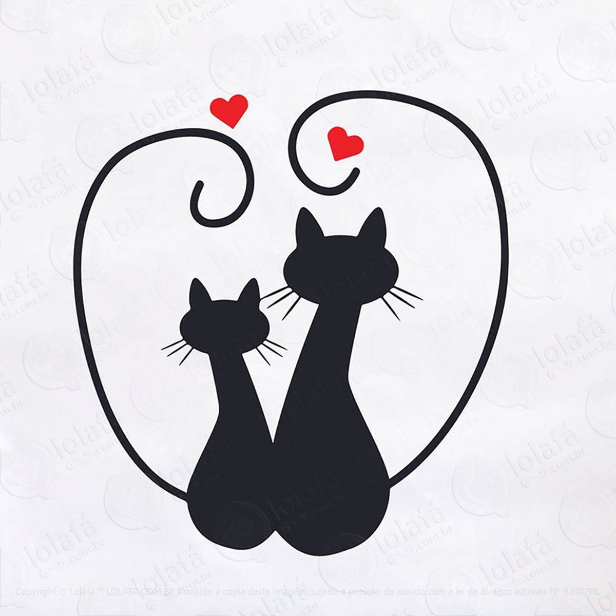 Adesivo Gatos Amor Love Mod:108