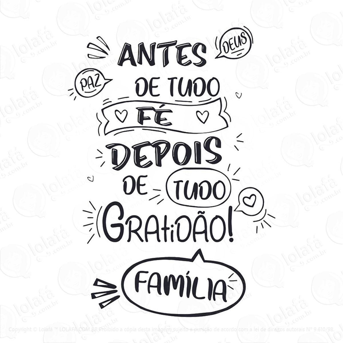 Adesivo Frases Religião Antes De Tudo Fé Mod:111