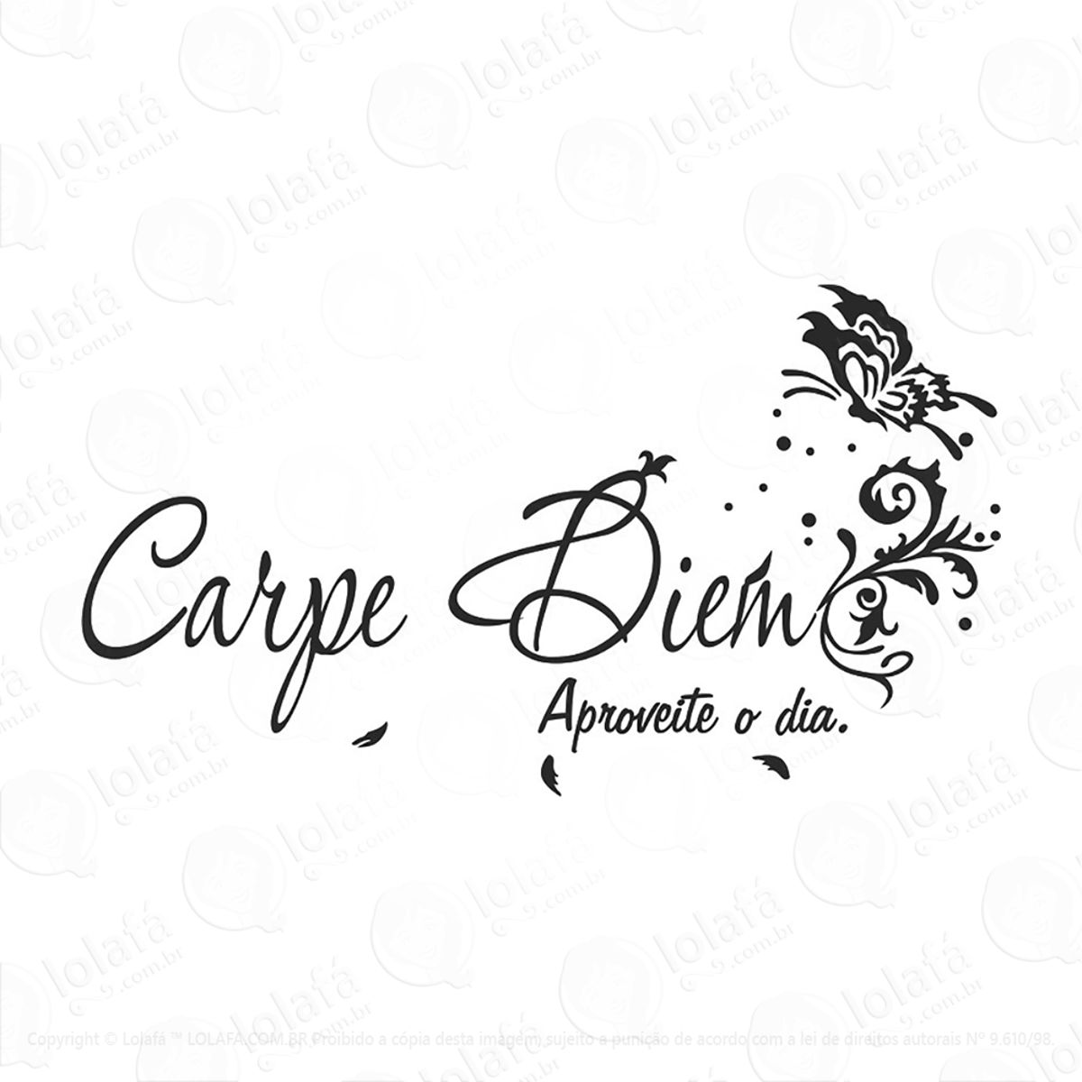 Adesivo Carpe Diem Floral Borboleta Mod:118
