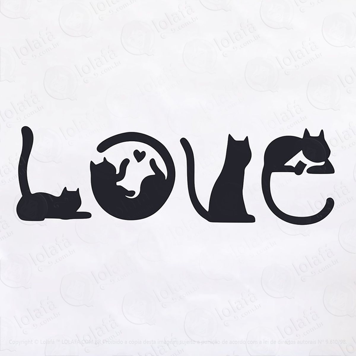 Adesivo Love Gatos Mod:123