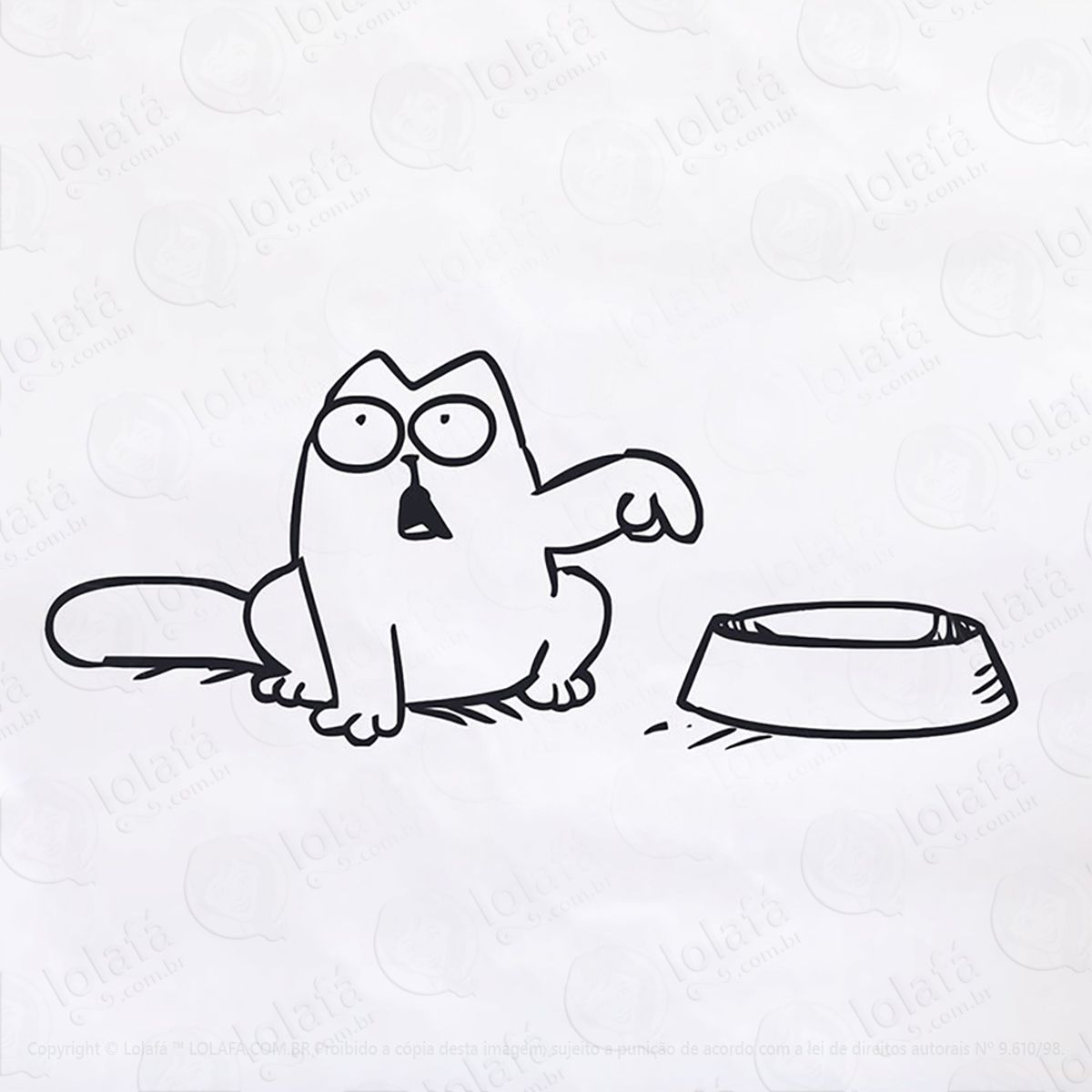 Adesivo Gatinho Tigela Mod:131