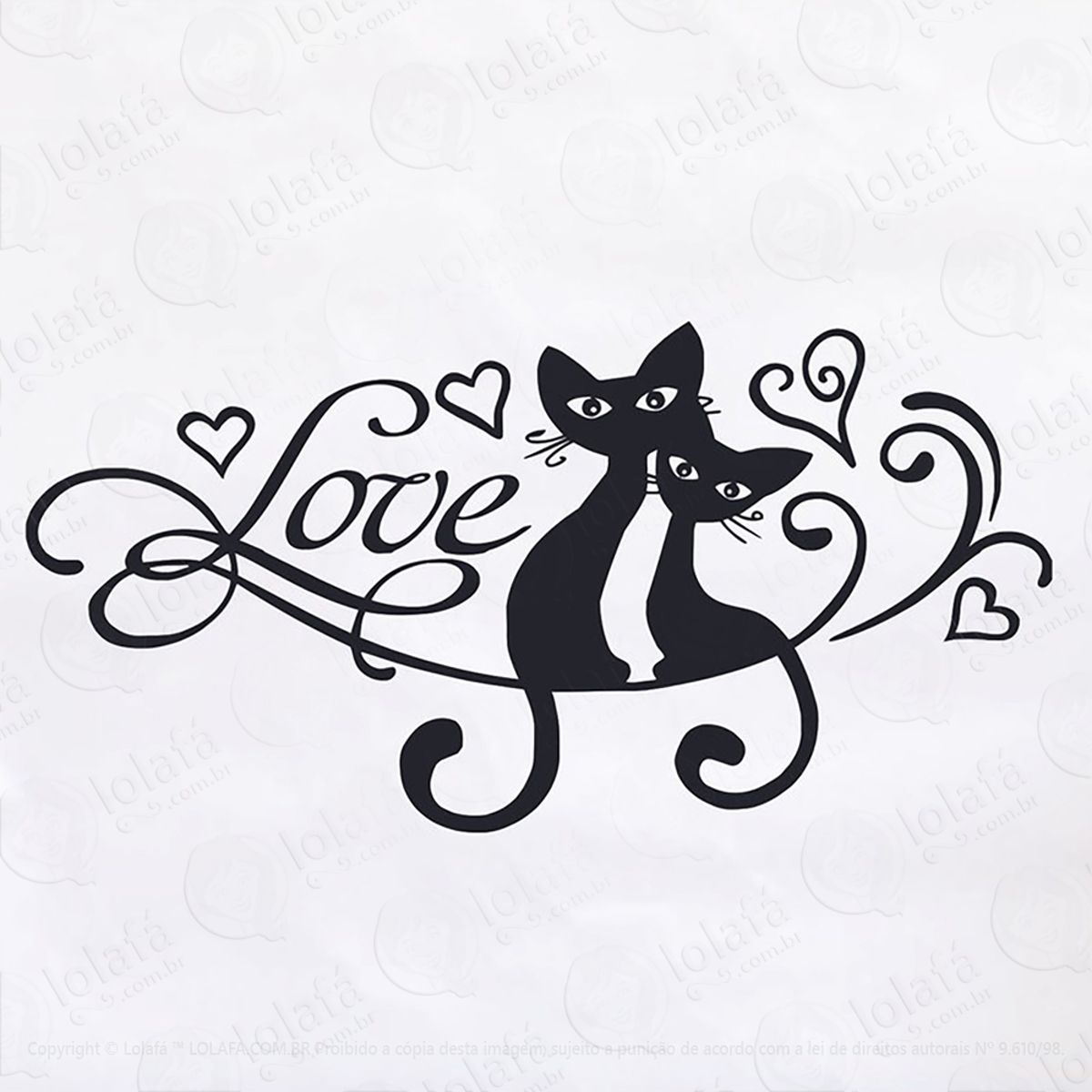 Adesivo Cabeceira Gatos Love Mod:133