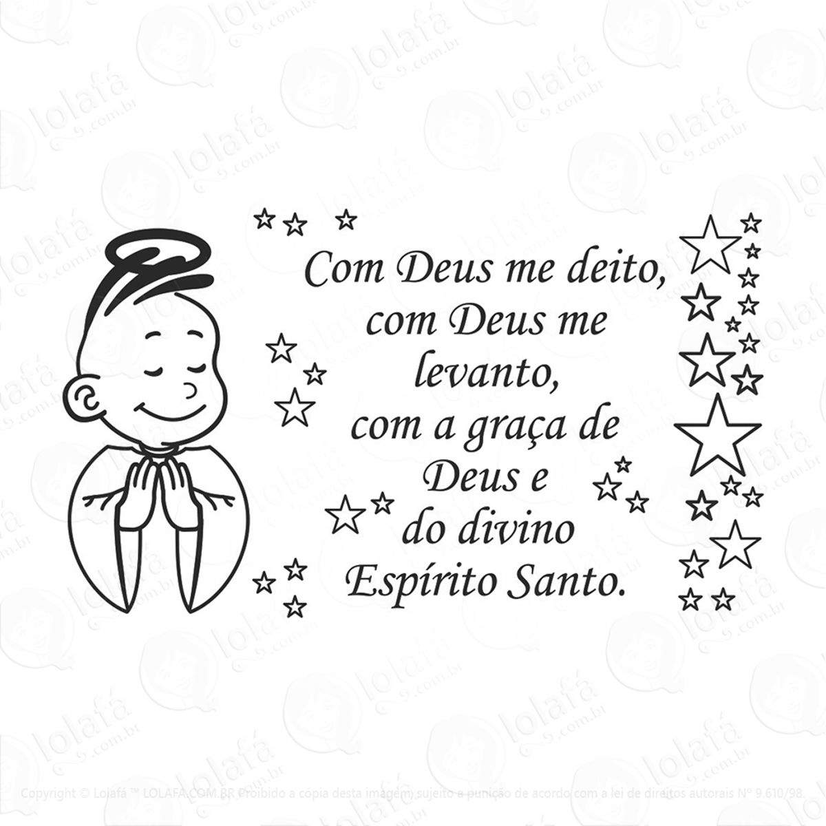 Adesivo Oração Anjo Da Guarda Mod:147