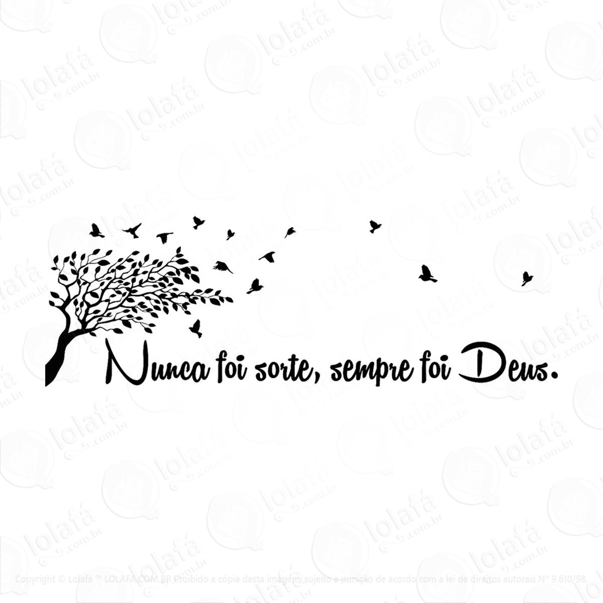 Adesivo De Parede Quarto Sala Frase Arvore Deus Mod:149