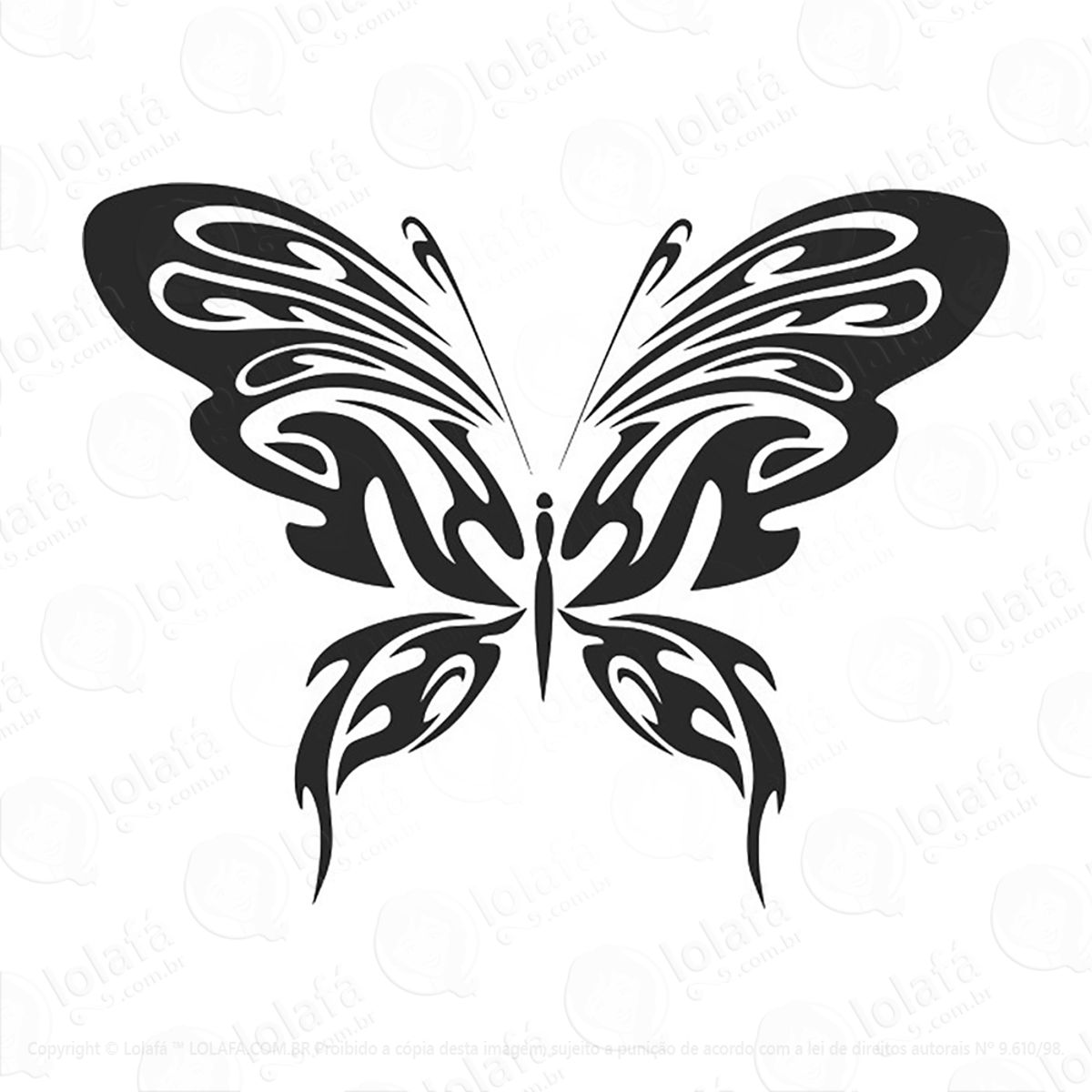 Adesivo Borboleta Tribal Mod:156