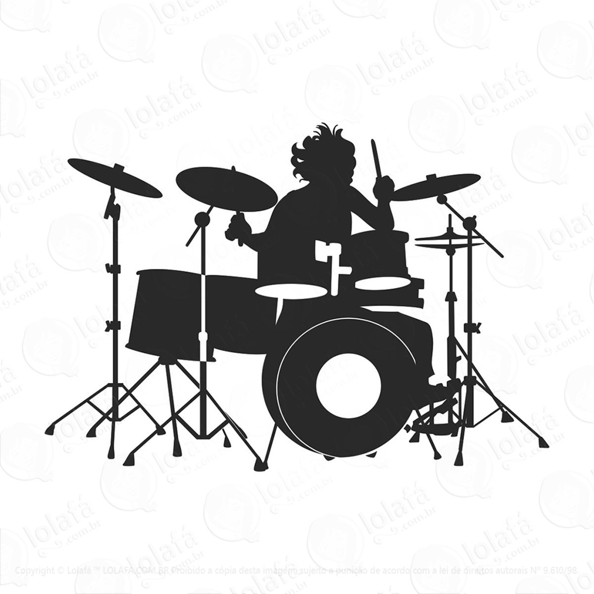 Adesivo Bateria Música Instrumento Mod:157