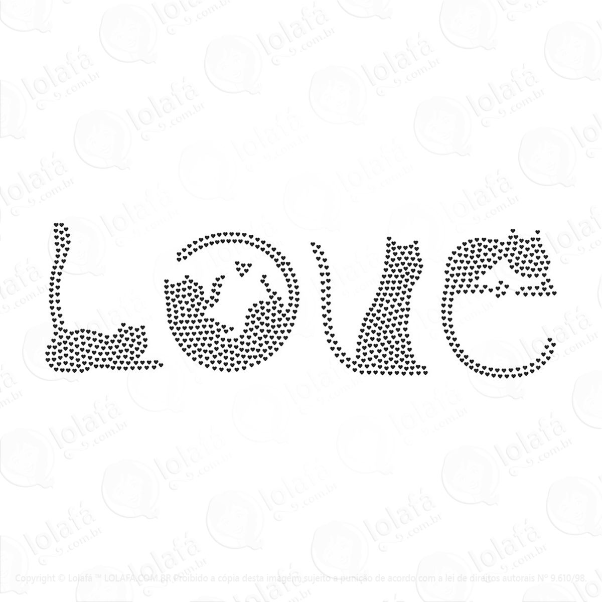 Adesivo Corações Gatinhos Love Mod:179