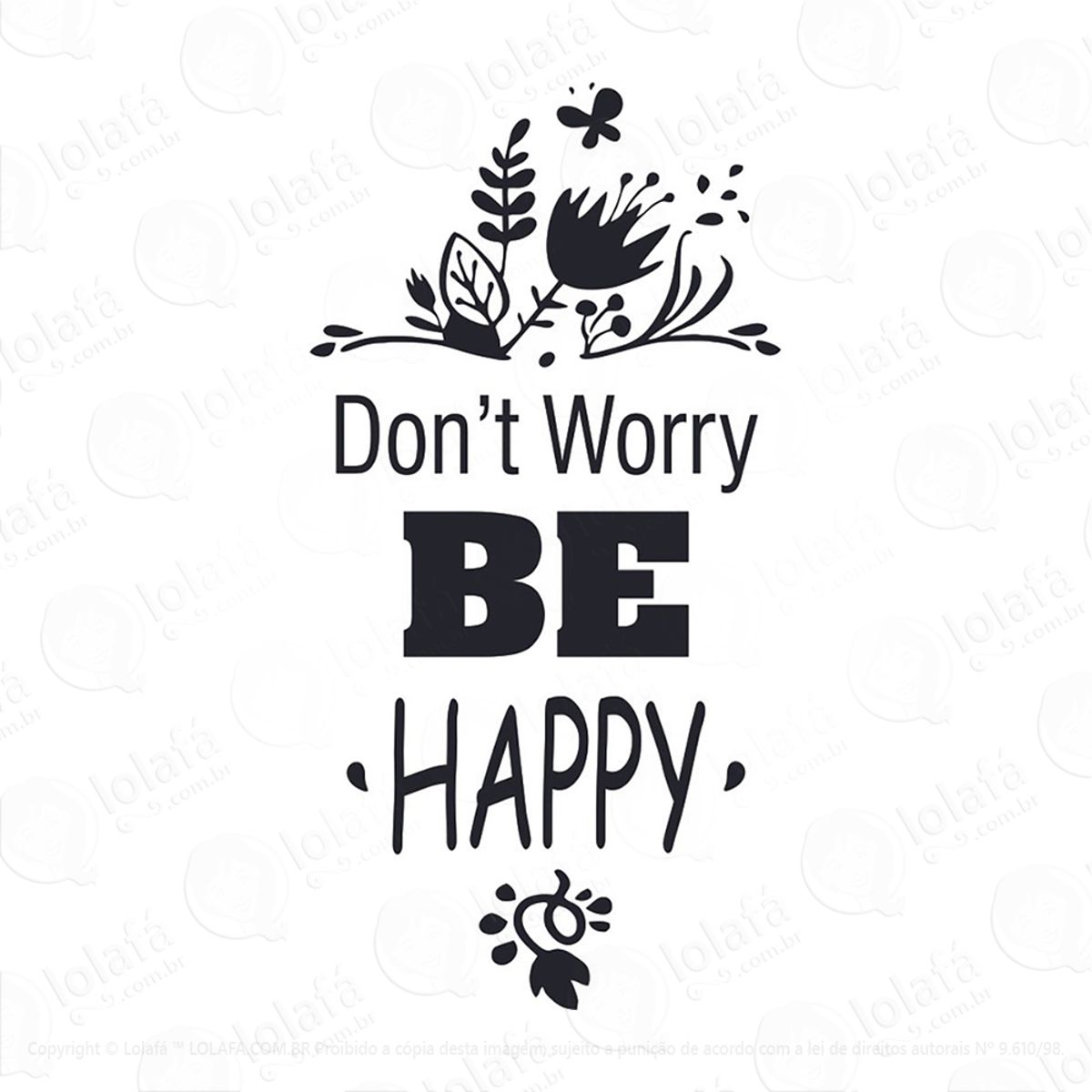 Adesivo Frase Be Happy Mod:180