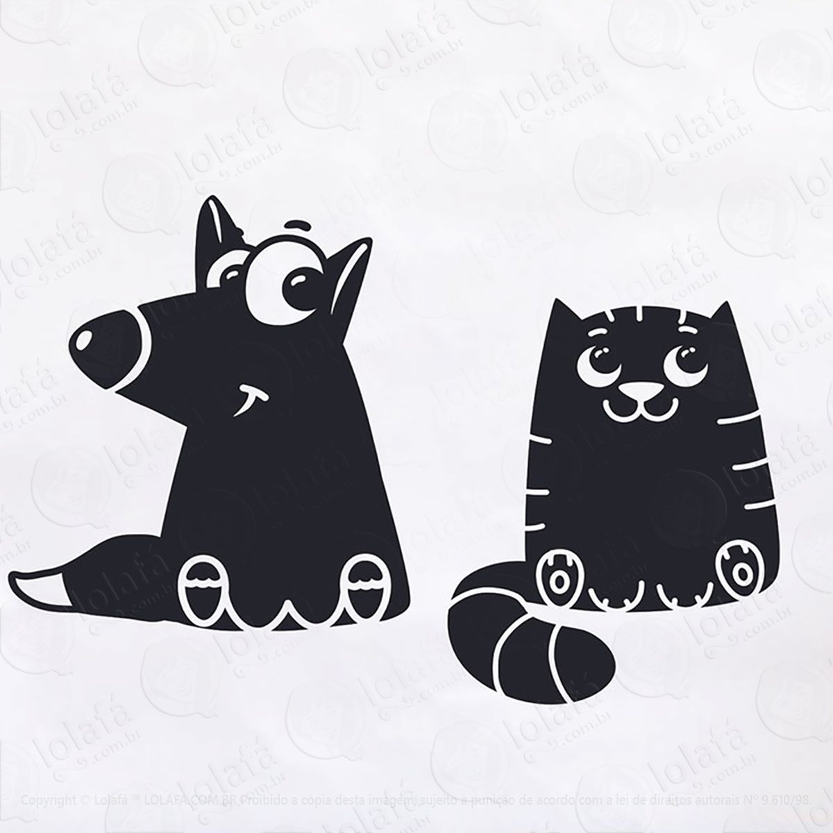 Adesivo Gato E Cachorro Mod:201