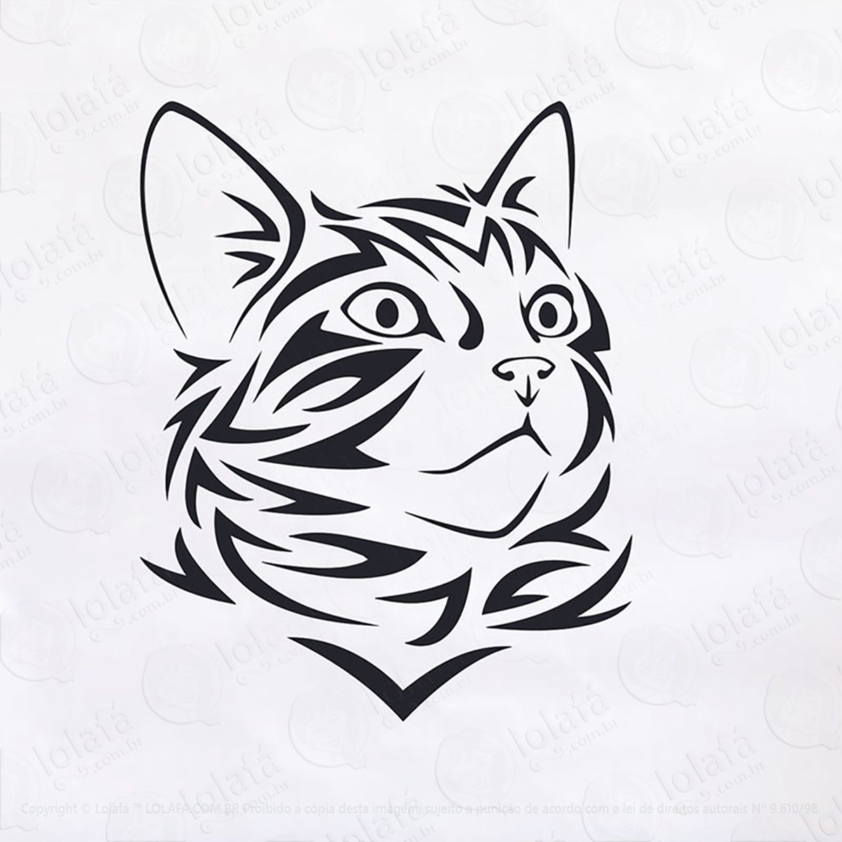 Adesivo Gato Tribal Mod:204