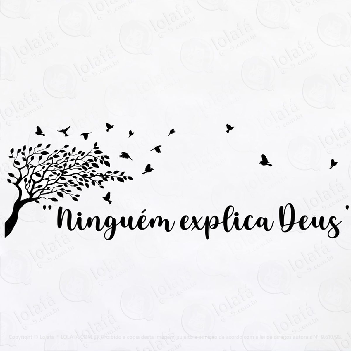 Adesivo Parede Frase Religioso Ninguém Explica Deus Mod:230