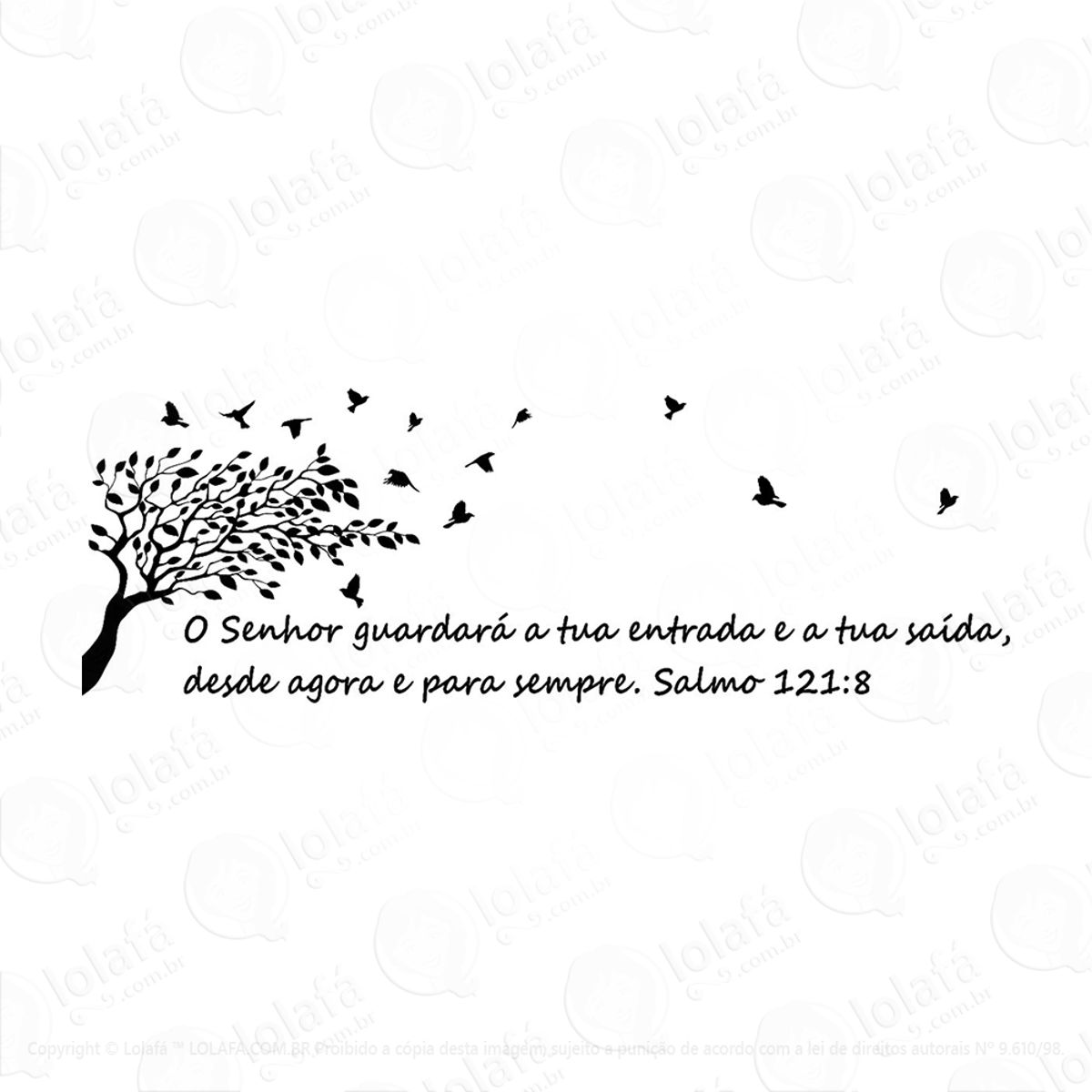 Adesivo De Parede Sala Quarto Religioso - Oração Salmo 121 Mod:236