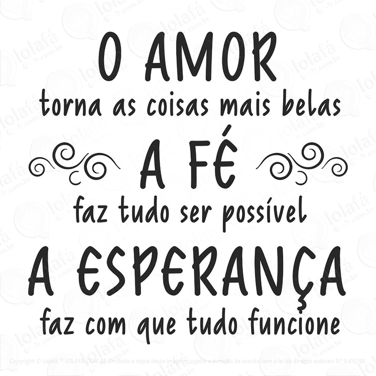 Adesivo Decorativo Para Parede - Frase Sala Quarto O Amor Mod:246