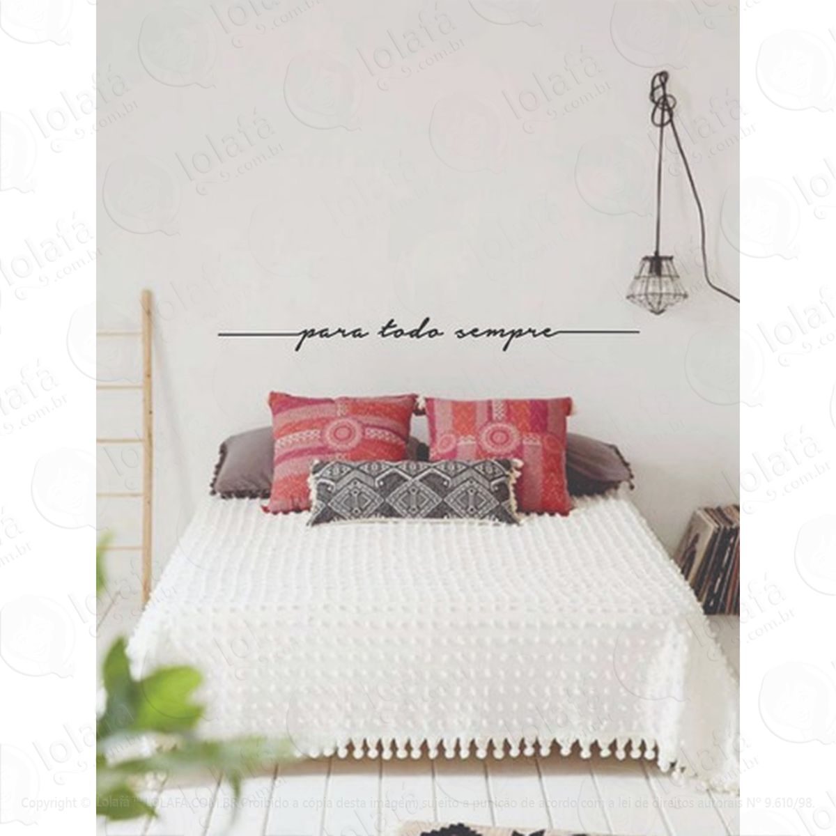 Adesivo Frase Para Todo Sempre, Cabeceira De Cama Casal Mod:251