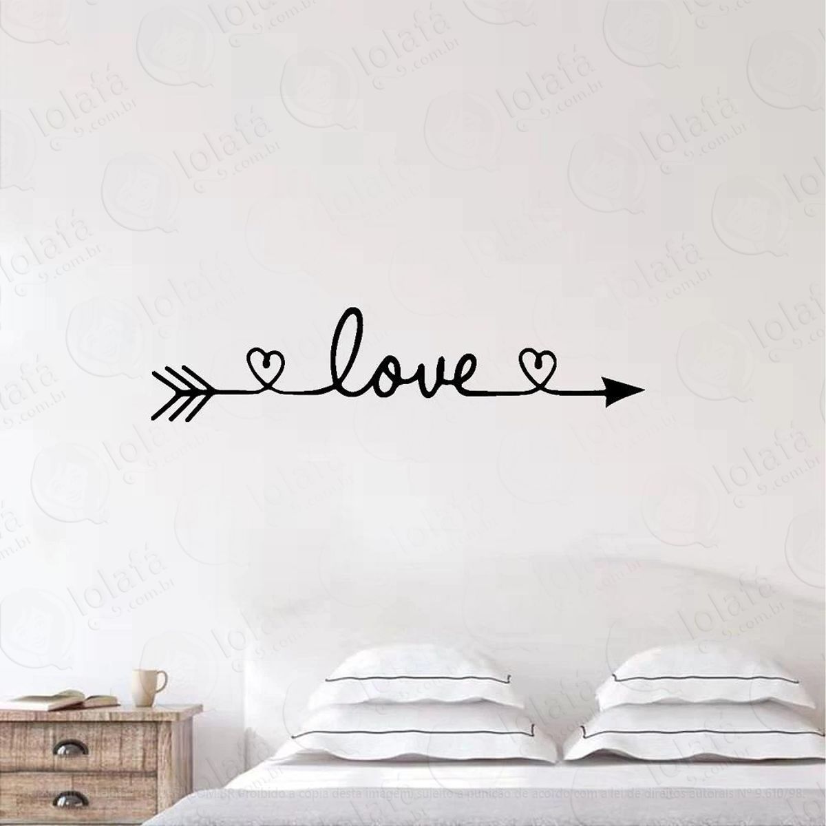 Adesivo Frase Love Para Quarto, Casal, Bebê, Decorativo Mod:285