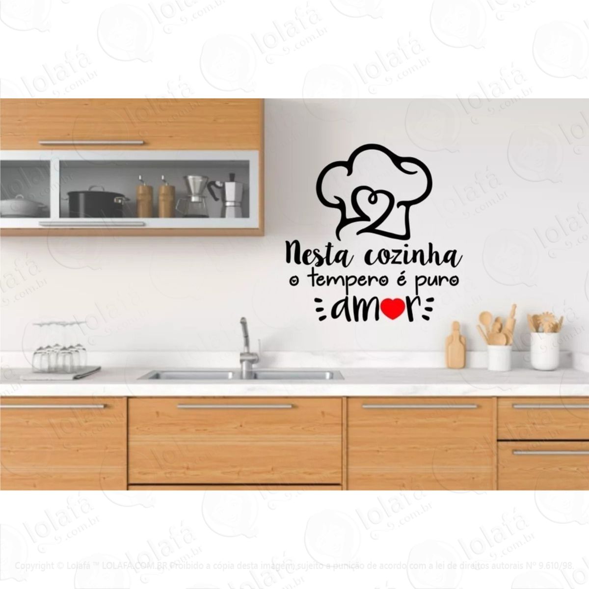 Adesivo Frase Cozinha Nesta Cozinha O Tempero É Puro Amor Mod:611