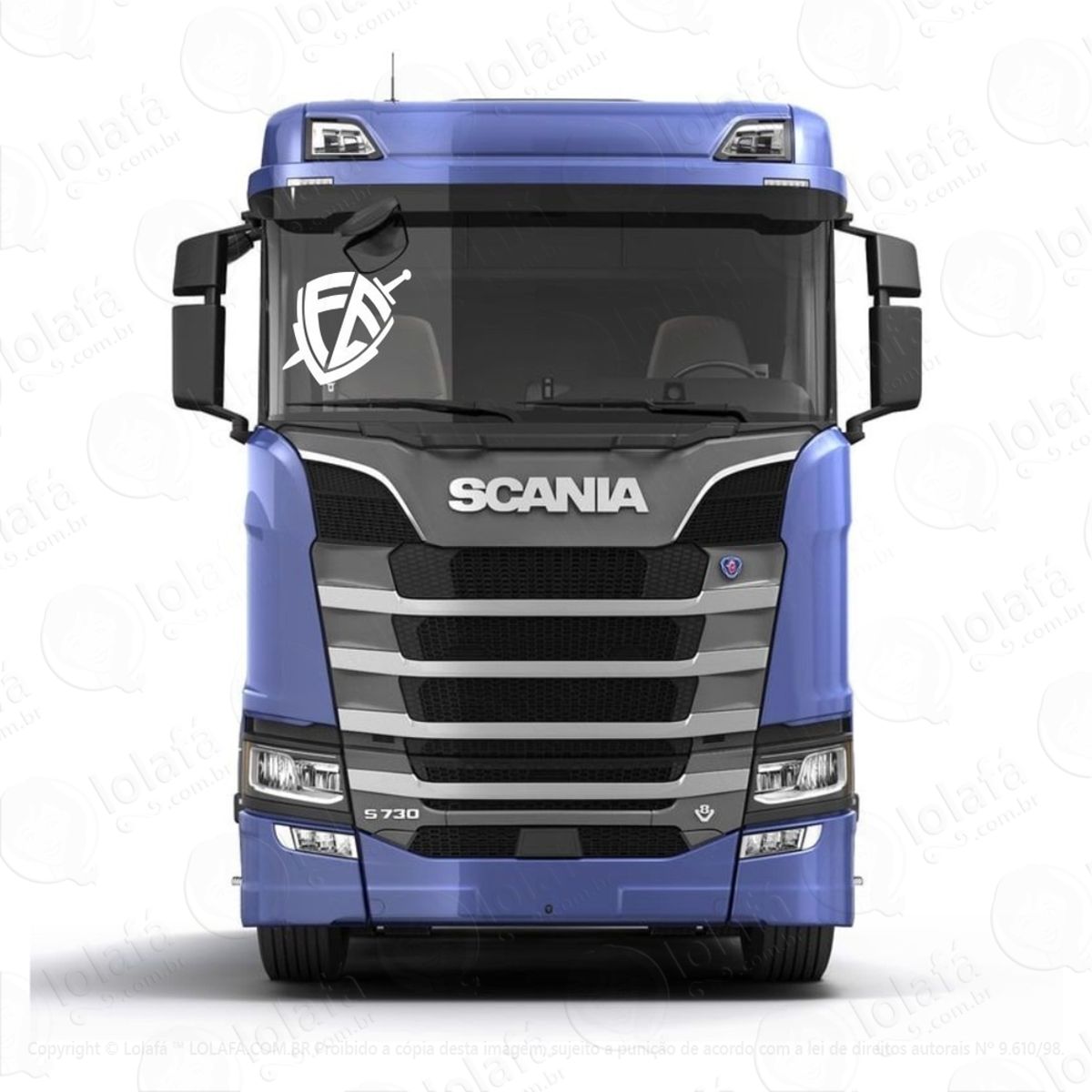 Adesivo Escudo Da Fé Parabrisa Baú Caminhão Scania Volvo Man Mod:616