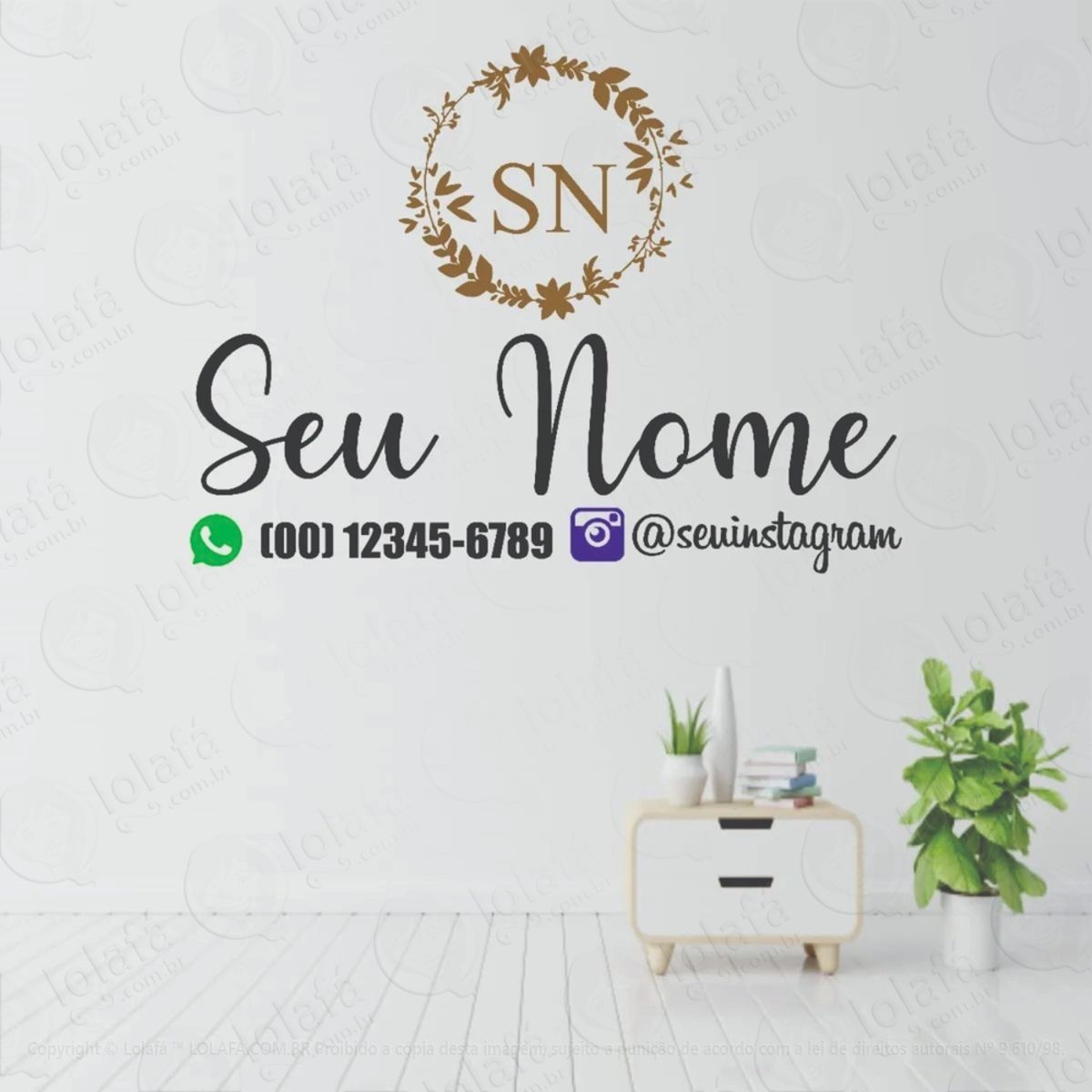 Adesivo Parede Salão De Beleza Nome E Contatos Personalizado Mod:632