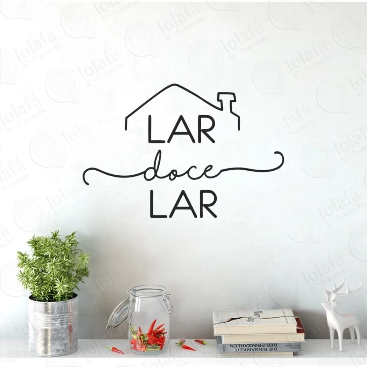 Adesivo Decorativo De Parede Porta Lar Doce Lar Nesta Casa Mod:649
