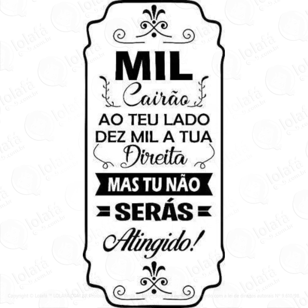 Adesivo Decorativo De Parede Oração Salmo 91 Mil Cairão Mod:652