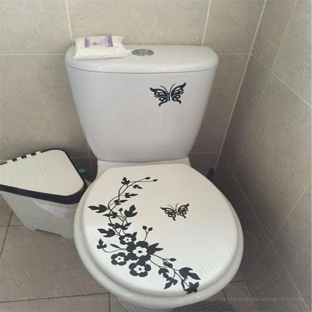 Adesivo De Flores Ramagens Para Privada Vaso Sanitário Mod:654