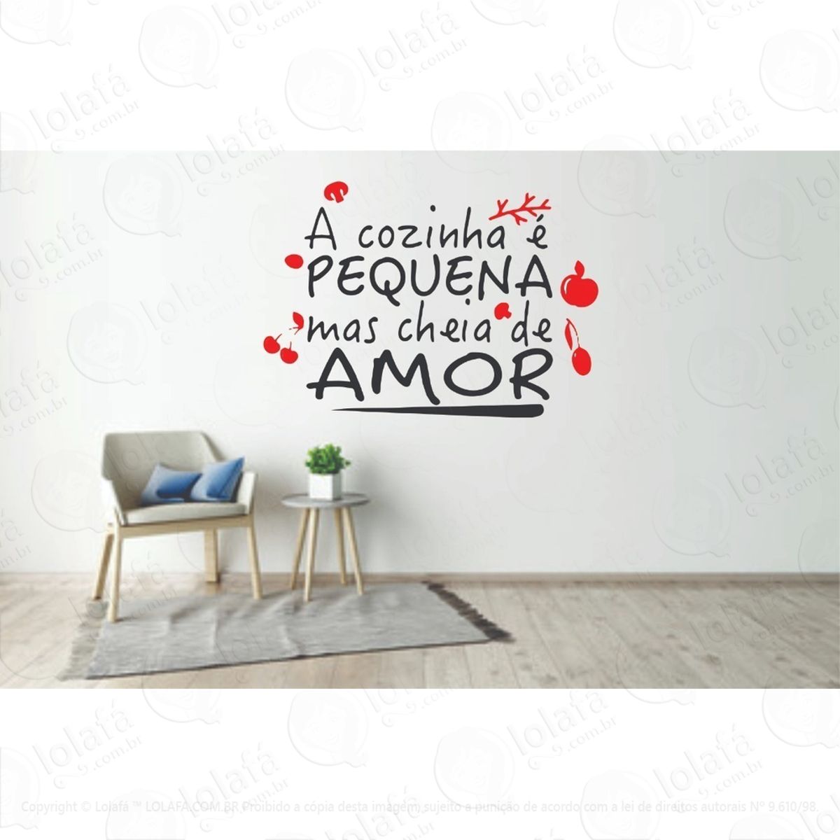 Adesivo Decorativo De Parede Sala Quarto Frase Cozinha Mod:657