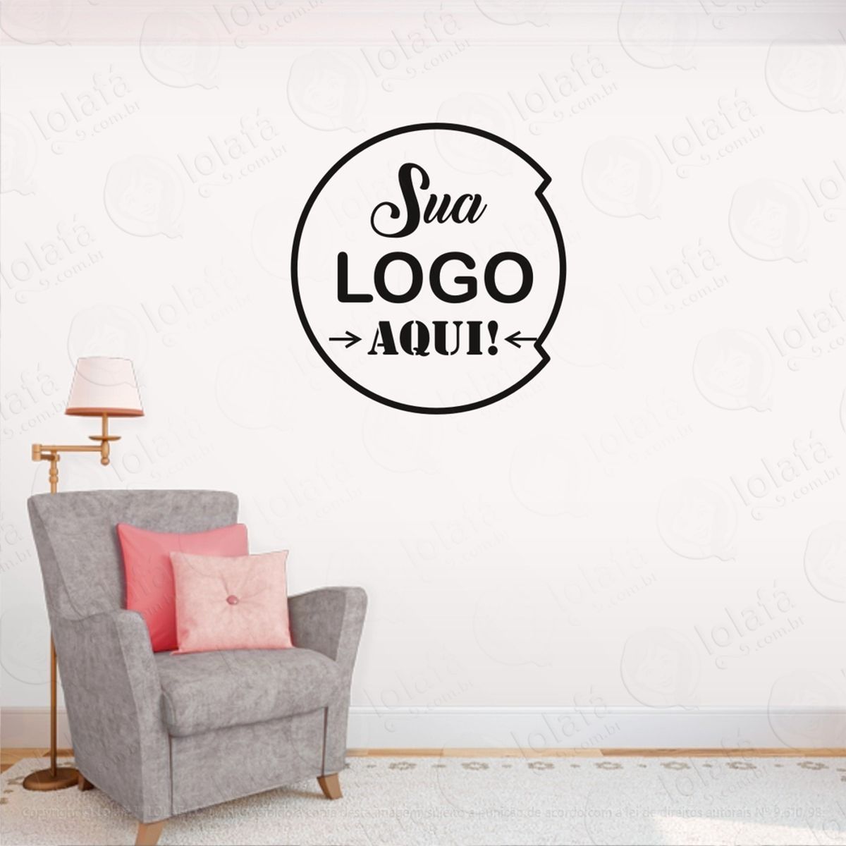 Adesivo Sua Logo Personalizada Parede Escritório Salão Loja Mod:665