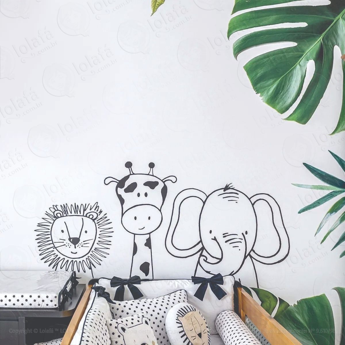 Adesivo Decorativo Safari Animais Zoo Baby Mod:689