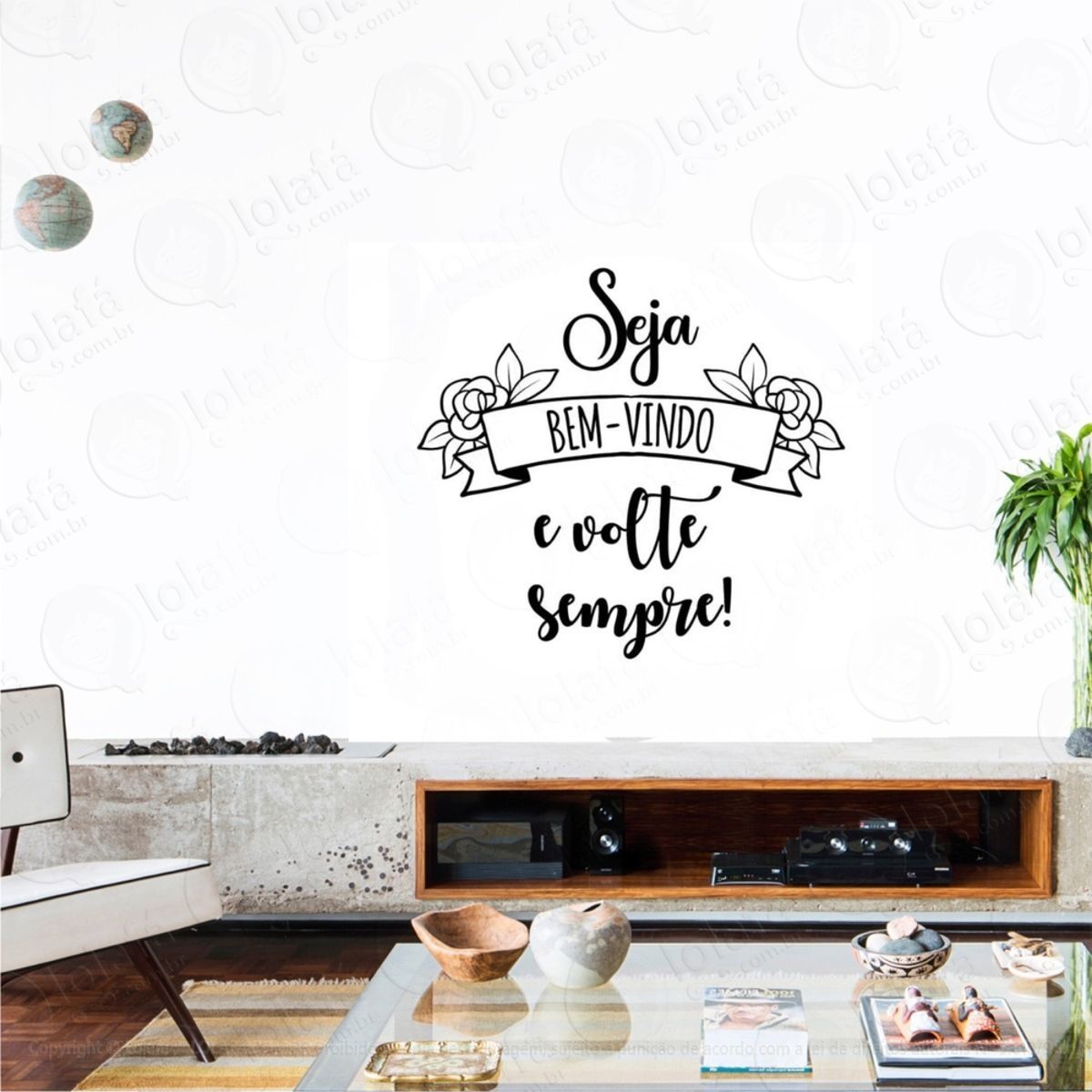 Adesivo Decorativo Parede Frase Seja Bem Vindo Volte Sempre Mod:694