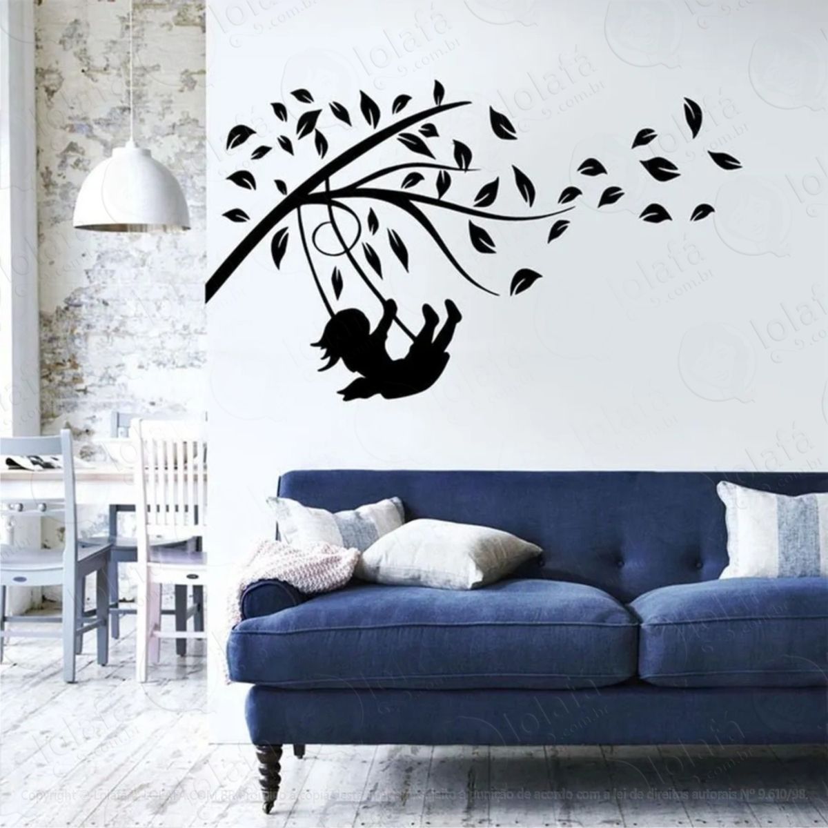 Adesivo Decorativo Árvore Com Menina No Balanço Mod:706
