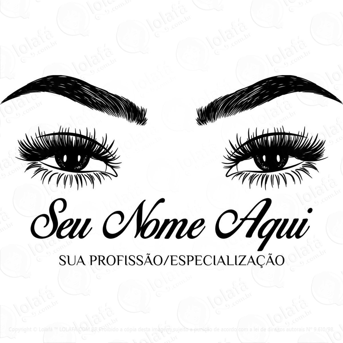 Adesivo De Parede Profissões Designer De Sobrancelha + Nome Mod:717