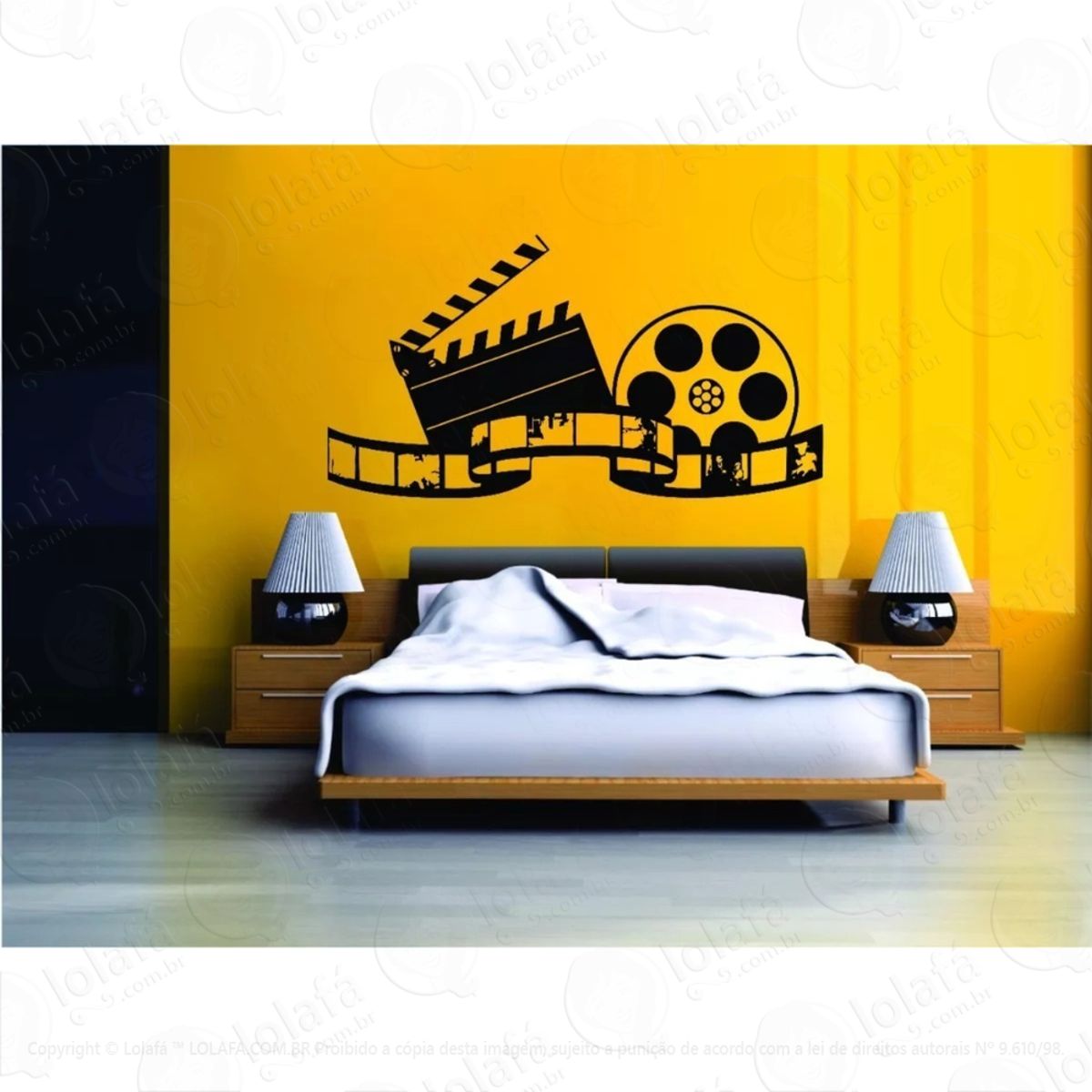 Adesivo De Parede Cinema Filme Foto Claquete Música Arte Mod:732