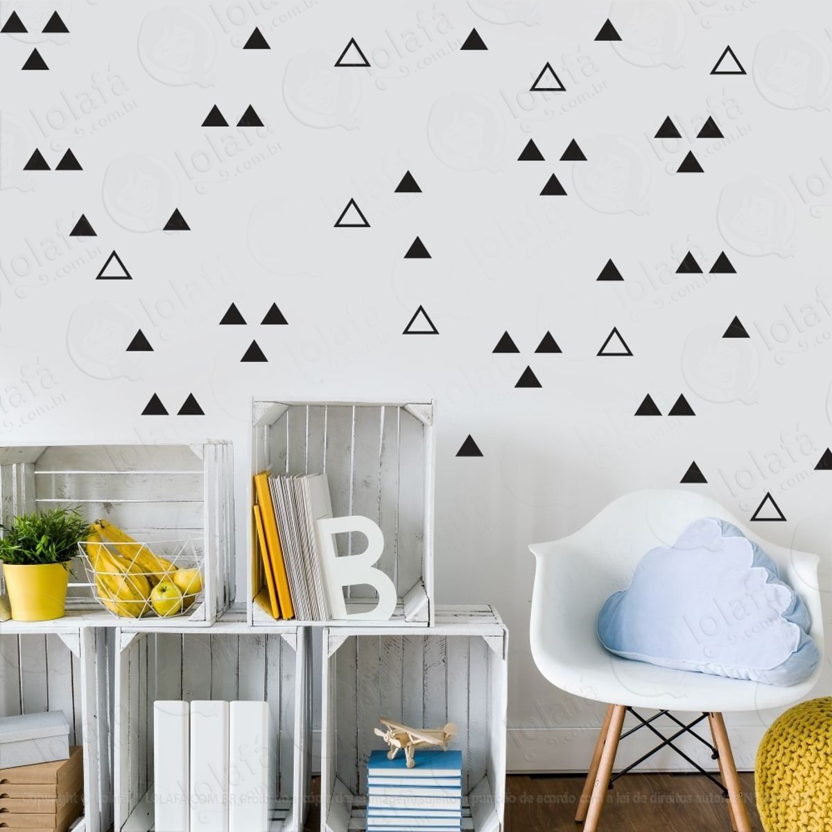 Adesivos Triângulos Decorativos Quarto Sala Cozinha Ambiente Mod:733