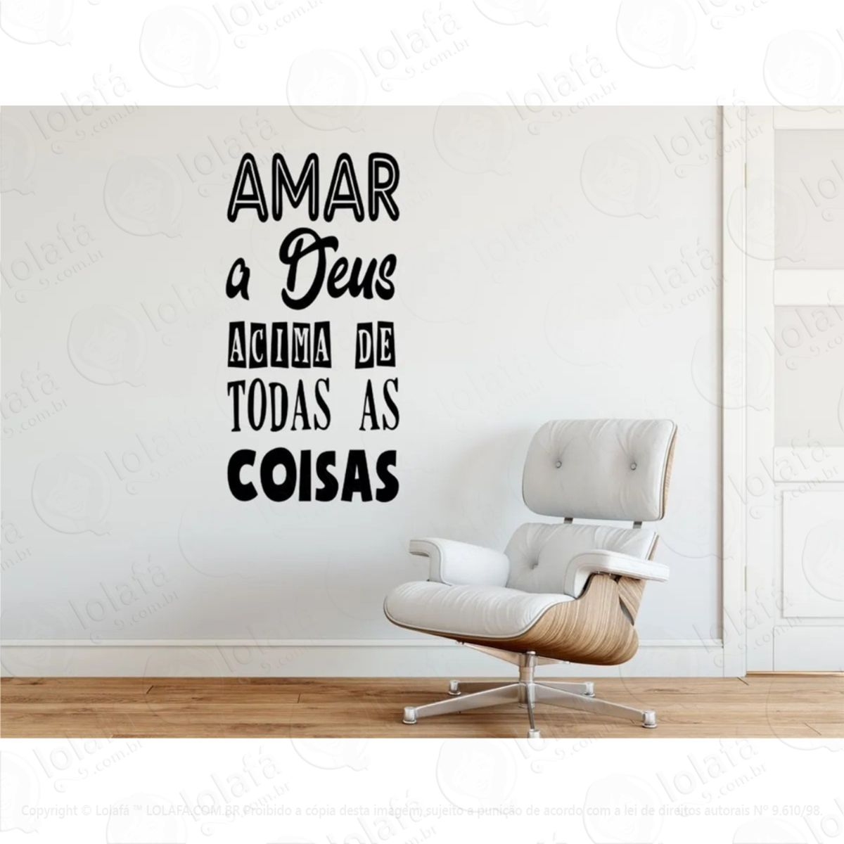 Adesivo Decorativo Frase Amar Deus Acima De Todas As Coisas Mod:745