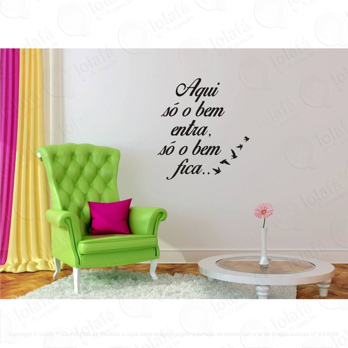 Adesivo Decorativo De Parede Frase Aqui Só O Bem Mod:778