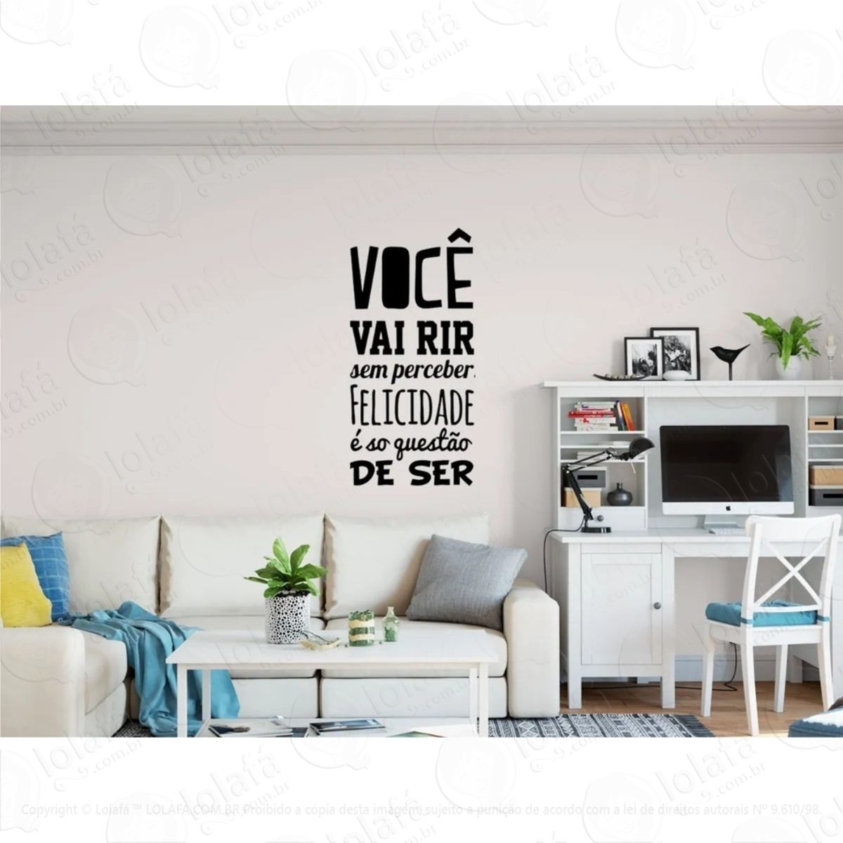 Adesivo Decorativo Frase Você Vai Rir Sem Perceber Mod:793