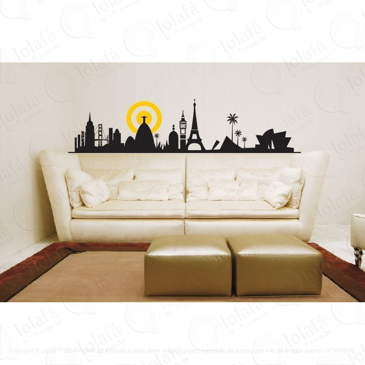 Adesivo Decorativo New York, Rio, Londres, Paris Mod:798