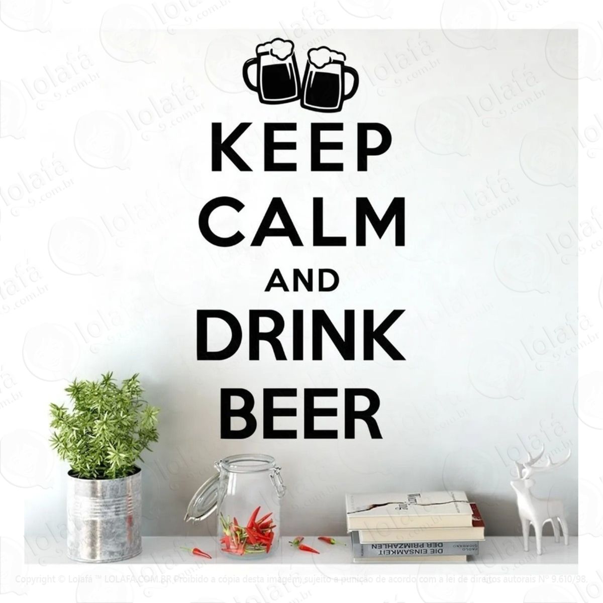 Adesivo Decorativo De Parede Keep Calm And Drink Beer Mod:809