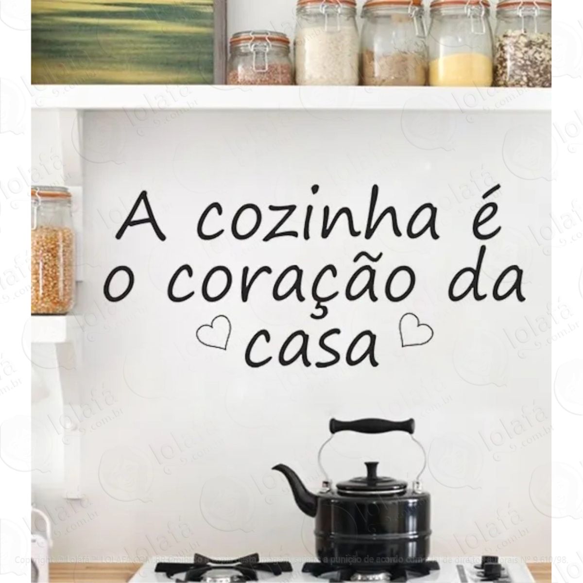 Adesivo Para Cozinha Frase A Cozinha É O Coração Da Casa Mod:814