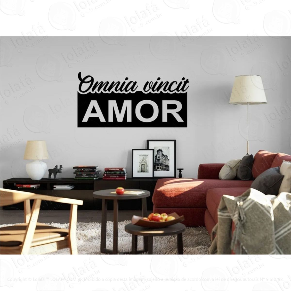 Adesivo Decorativo Frase Omnia Vincit Amor O Amor Supera Tud Mod:815