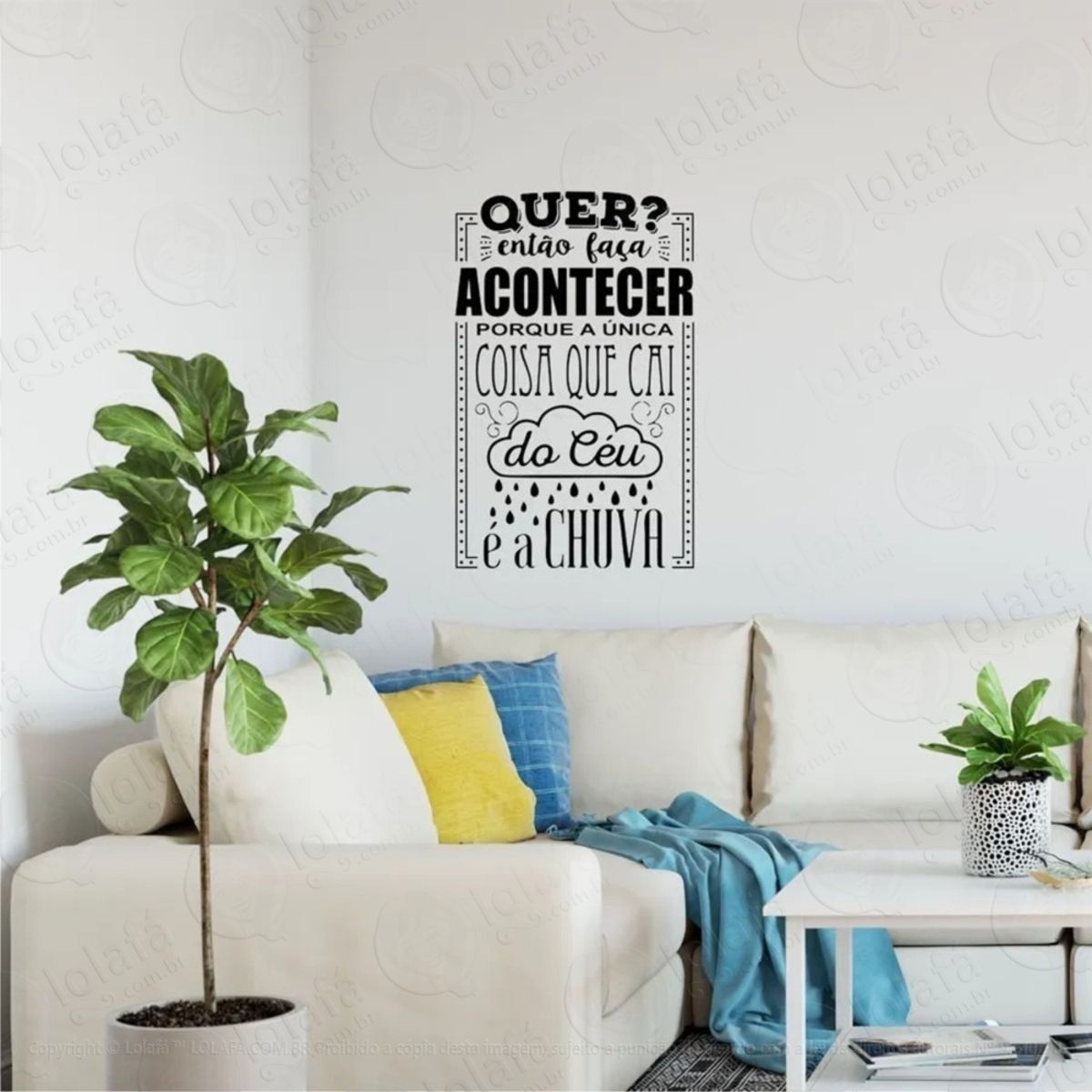 Adesivo Decorativo Parede Frase Quer? Então Faça Acontecer Mod:817