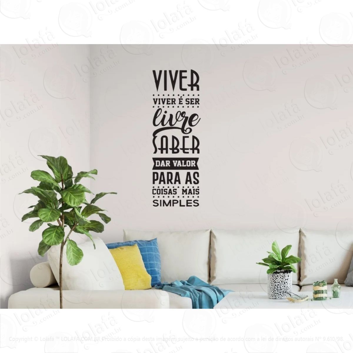 Adesivo Decorativo Frase Viver É Ser Livre Mod:820