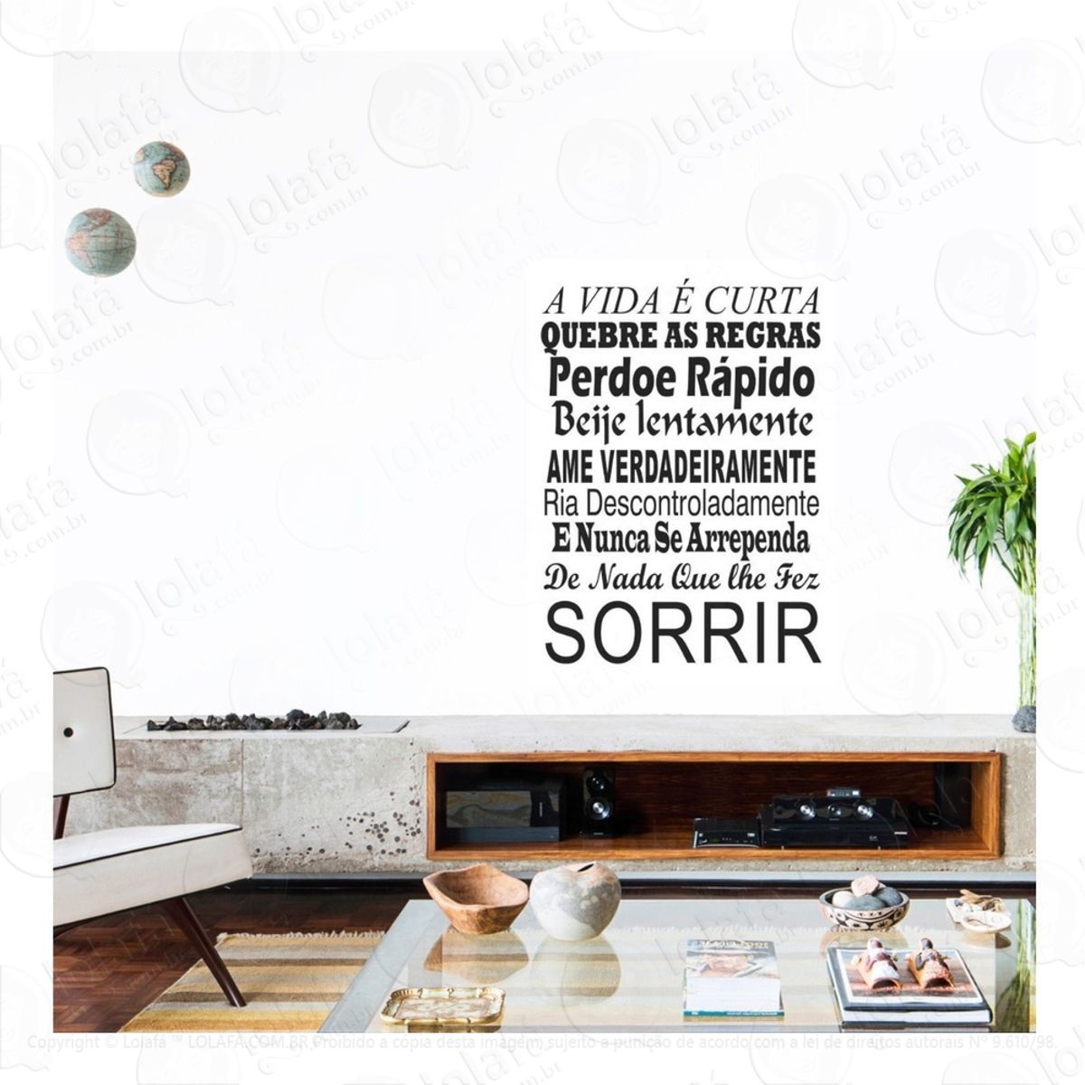 Adesivo Decorativo De Parede Quarto Sala Quebre As Regras Mod:823