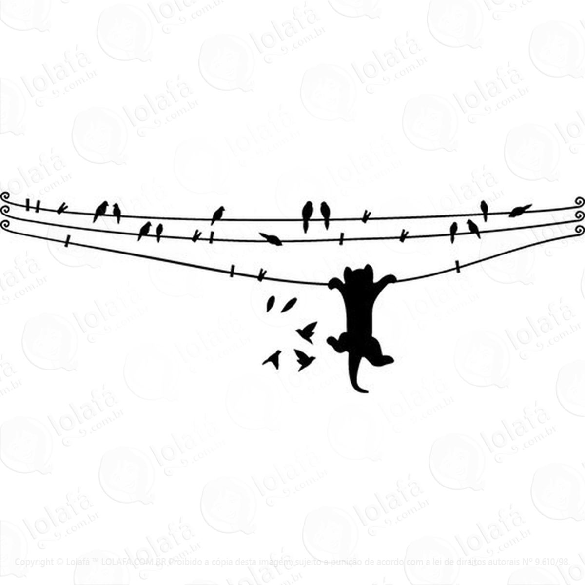 Adesivo Decorativo De Parede Gatinho Quarto Sala Decoração Mod:824