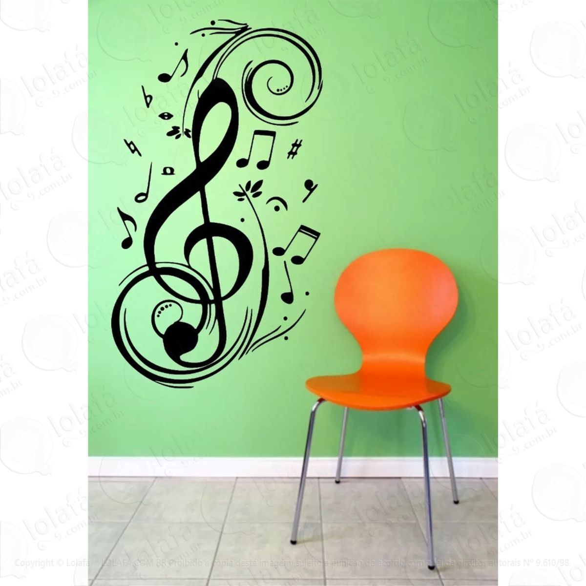 Adesivo Decorativo Parede Sala Quarto Notas Musicais Música Mod:832