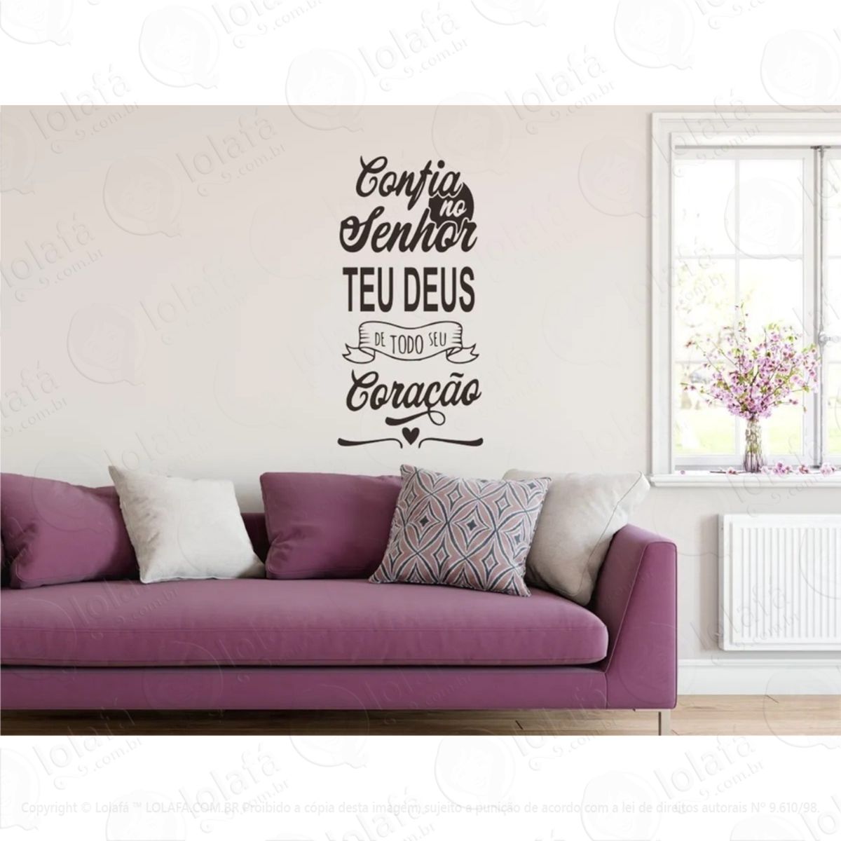Adesivo Decorativo Frase Confia No Senhor Teu Deus Mod:836