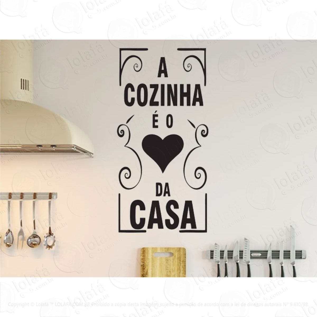 Adesivo Decorativo Frase A Cozinha É O Coração Da Casa Mod:840
